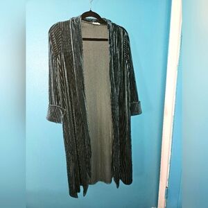 Ember velvet corduroy long line blazer style Cardigan. Size M.